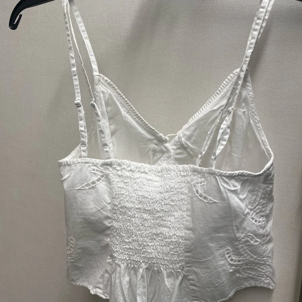 Free People White Sweet Sammi Sleeveless Tie Front Camisole - Picture 4 of 6